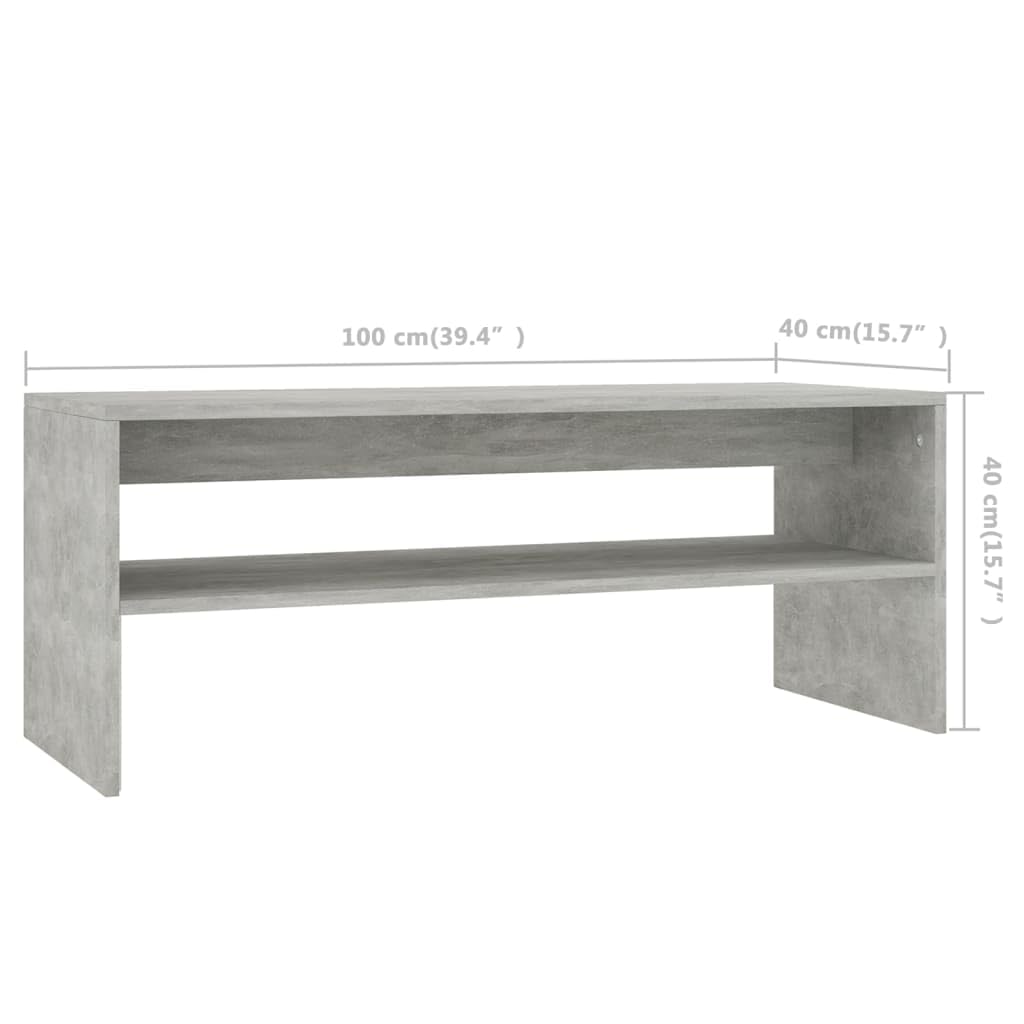 vidaXL Coffee Table Couch End Side Telephone Sofa Tea Accent Storage Table Desk Bedroom Living Room Furniture Stand Concrete Gray Engineered Wood