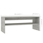 vidaXL Coffee Table Couch End Side Telephone Sofa Tea Accent Storage Table Desk Bedroom Living Room Furniture Stand Concrete Gray Engineered Wood