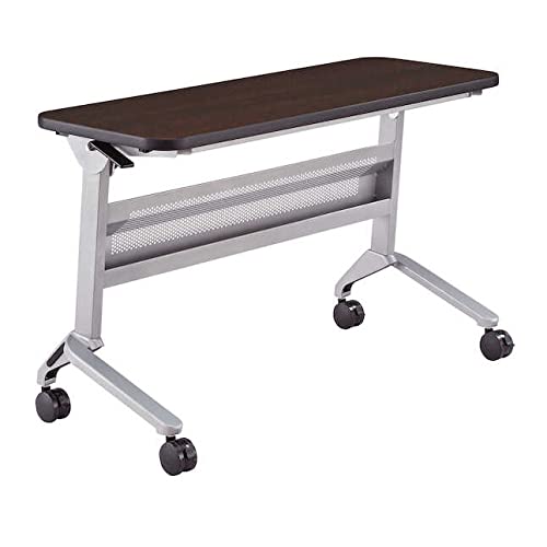 Safco LF1848TSLVLDCM Flip-N-Go Rectangular Training Table - Silver & Mocha - 29 x 48 x 18 in.