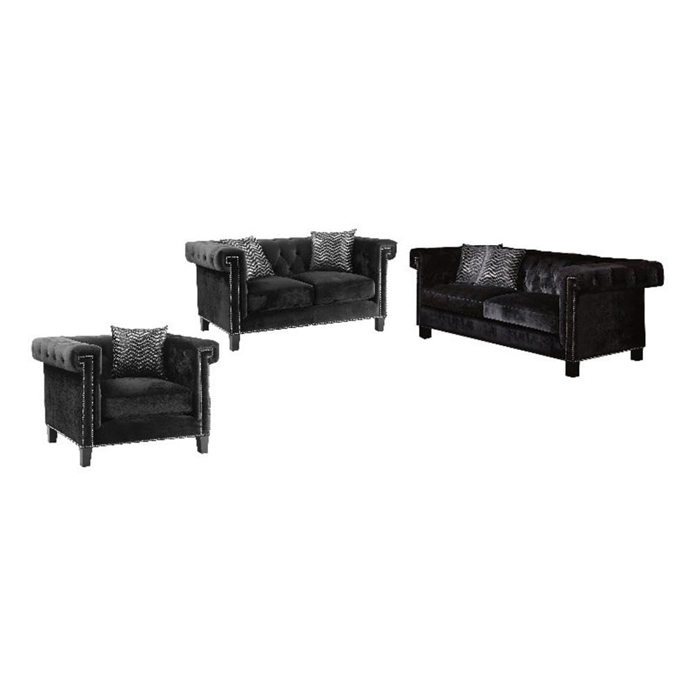 Coaster Abildgaard 3-Piece Living Room Set Black Brown/Traditional