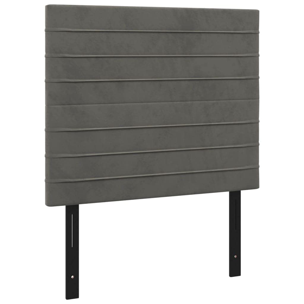 vidaXL Velvet Headboards 2 Pieces in Dark Gray - Classic Bed Frame Accessory, Engineered Wood and Solid Larch Wood Construction, Designed with Stylish Texture, California Prop 65 Compliant