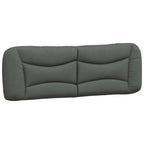 vidaXL Dark Gray Hanging Headboard Cushion - Upholstered Pillow for Enhanced Bedroom Comfort, Breathable Fabric, Includes Zipper & Hook-and-Loop Fasteners for Easy Install