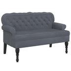vidaXL 47" W Small Loveseat, Velvet Chesterfield Sofa with Button Tufting & Rolled Armrests for Small Spaces, 2 Seater Couch for Living Room & Bedroom, Dark Gray