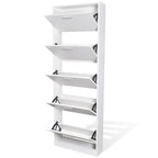 vidaXL Wooden Shoe Cabinet with 5 Compartments White
