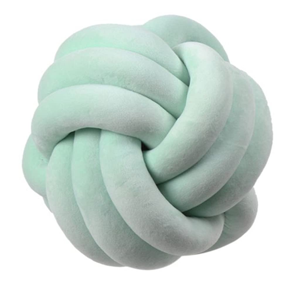 Knot Pillow Ball Round Cushion Pillows, Children Room Decoration Plush Toys Calming Stress Relief Toy (Mint,11in/28cm)
