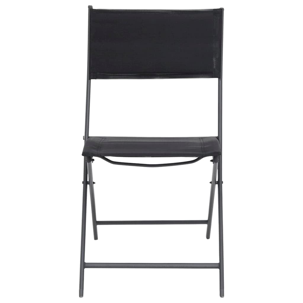 vidaXL Folding Garden Chairs Set of 4 Steel and Textilene
