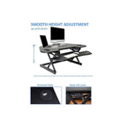 Rocelco 46" Height Adjustable Corner Standing Desk Converter with Dual Monitor Stand Bundle - Quick Sit Stand Up Computer Workstation Riser - Extra Large Keyboard Tray - Black (R CADRB-46-DMS)