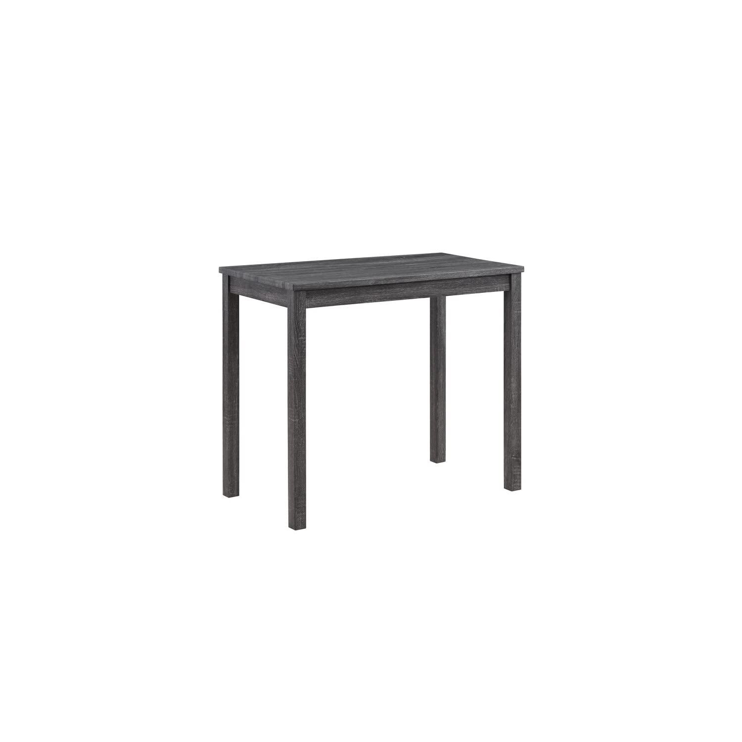 Lilola Home Lux Gray 3 Piece Counter Height 36' Pub Table Set with Tufted Gray Linen Stools