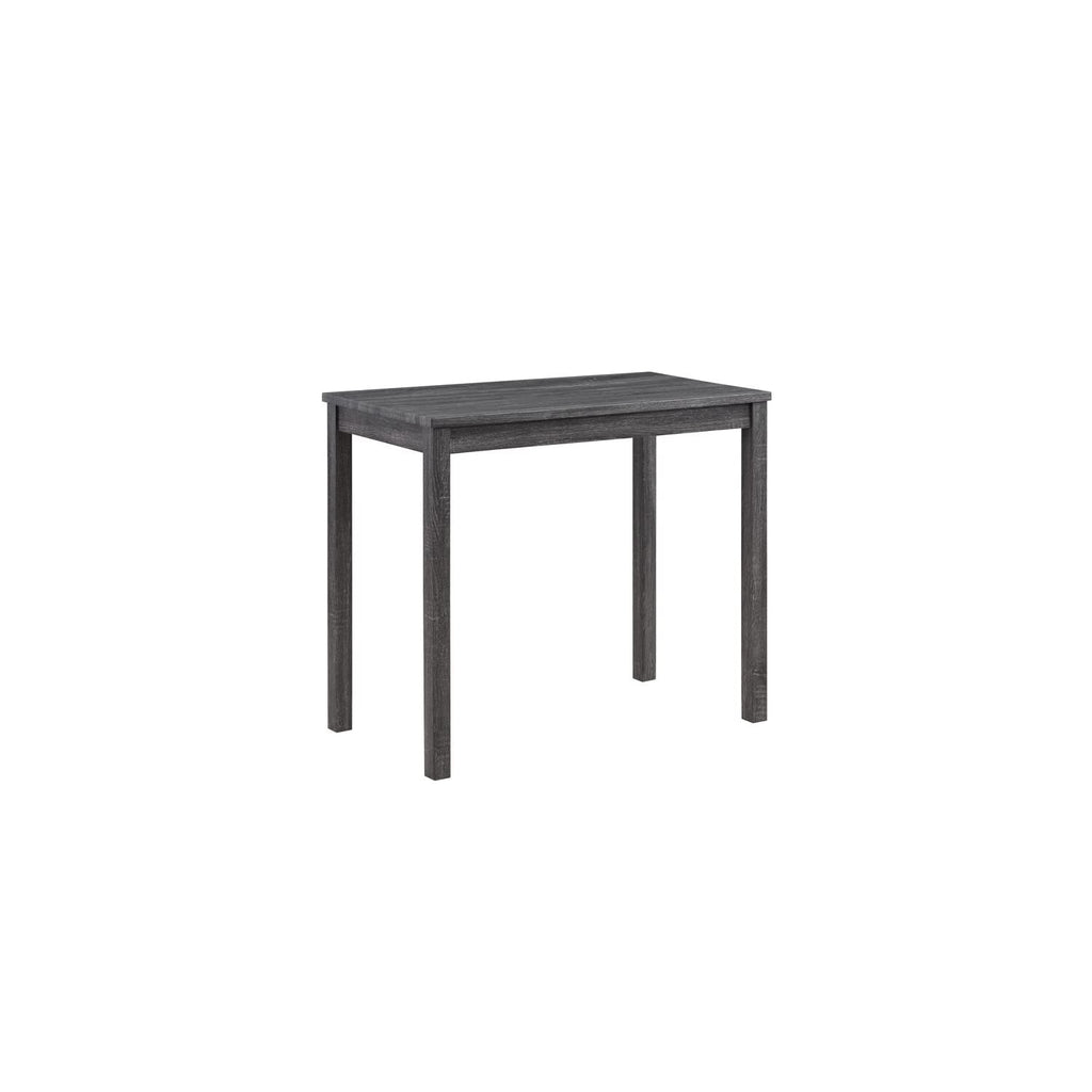 Lilola Home Lux Gray 3 Piece Counter Height 36' Pub Table Set with Tufted Gray Linen Stools