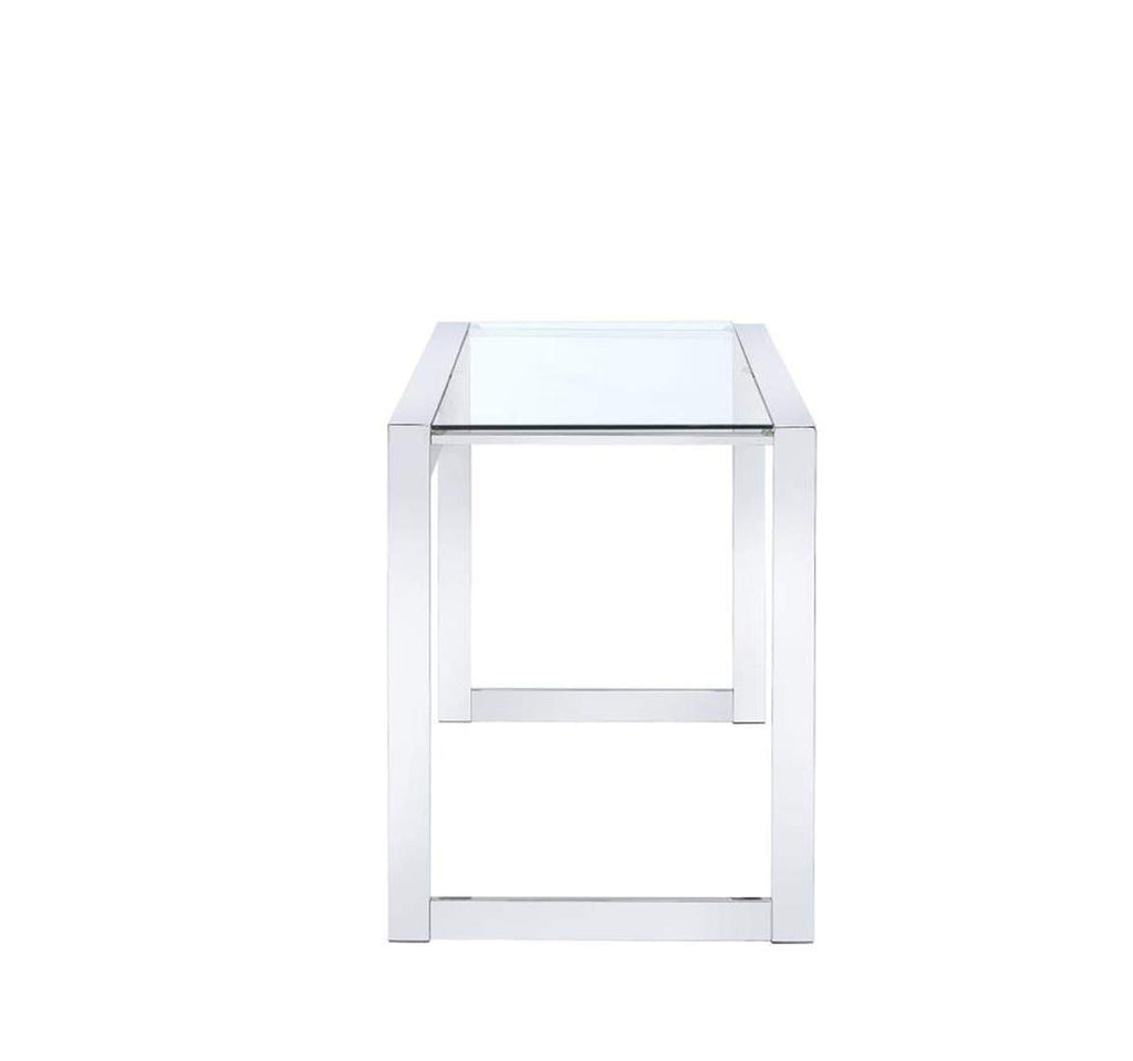 Coaster Home Furnishings Hartford Glass Top Writing Desk Chrome