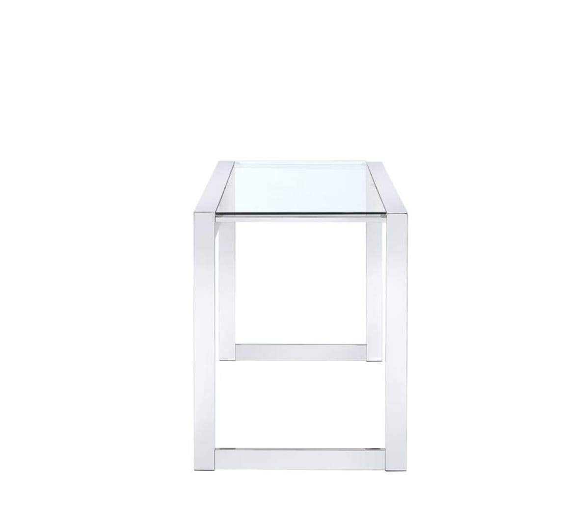 Coaster Home Furnishings Hartford Glass Top Writing Desk Chrome