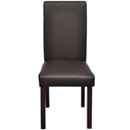 vidaXL Scandinavian Stylish Dining Chairs Set of 4 - Brown Faux Leather with Durable Wooden Frame – Easy Assembly Required
