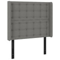 Vidaxl Fabric Headboard With Ears, Solid Larch Wood And Engineered Wood Construction, Stylish Dark Gray, 100% Polyester, Foam Filling, Easy Assembly, 40.6"X6.3"X46.5"/50.4"