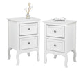 Bonnlo White Nightstand Set Of 2, Nightstands With 2 Drawers, Bed Side Table/Night Stand, Small Nightstand For Bedroom, Small Spaces, College Dorm, Kids’ Room, Living Room, Wood, 16W X 12D X 24H