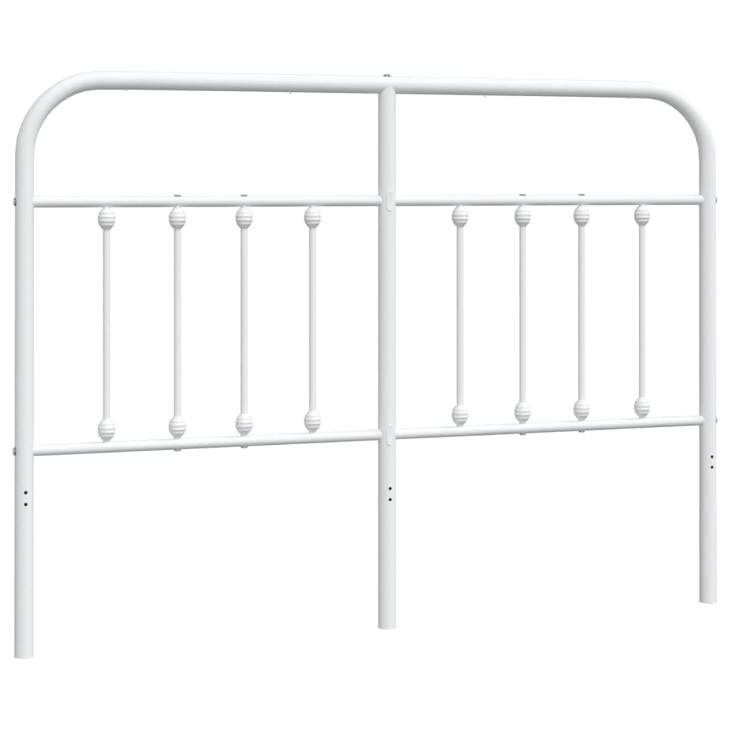 vidaXL 39.4-Inch White Metal Headboard for Queen Size Beds, Durable Steel Frame in Classic Farmhouse Style, Easy Assembly, Ideal for Reading & Watching TV