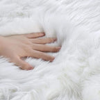 Orinova White Faux Sheepskin Fuzzy Fur Rugs For Bedroom Small Machine Washable Fluffy Area Rugs For Living Room 2X4 Shag Nursery