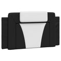 vidaXL Headboard Cushion-Black/White Faux Leather Upholstered Pillow Back, Bed Mounted/Headboard Cushion, Stain Resistant with Foam Filling, 39.4"x19.3"