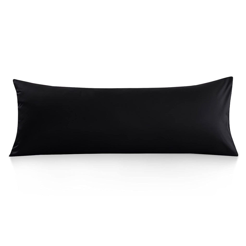 Oubonun 100% Cotton Body Pillowcase - 800 Thread Count/21X54, Moisture Absorbent And Breathable, Premium Hotel Body Pillow Cover For All Seasons, Black