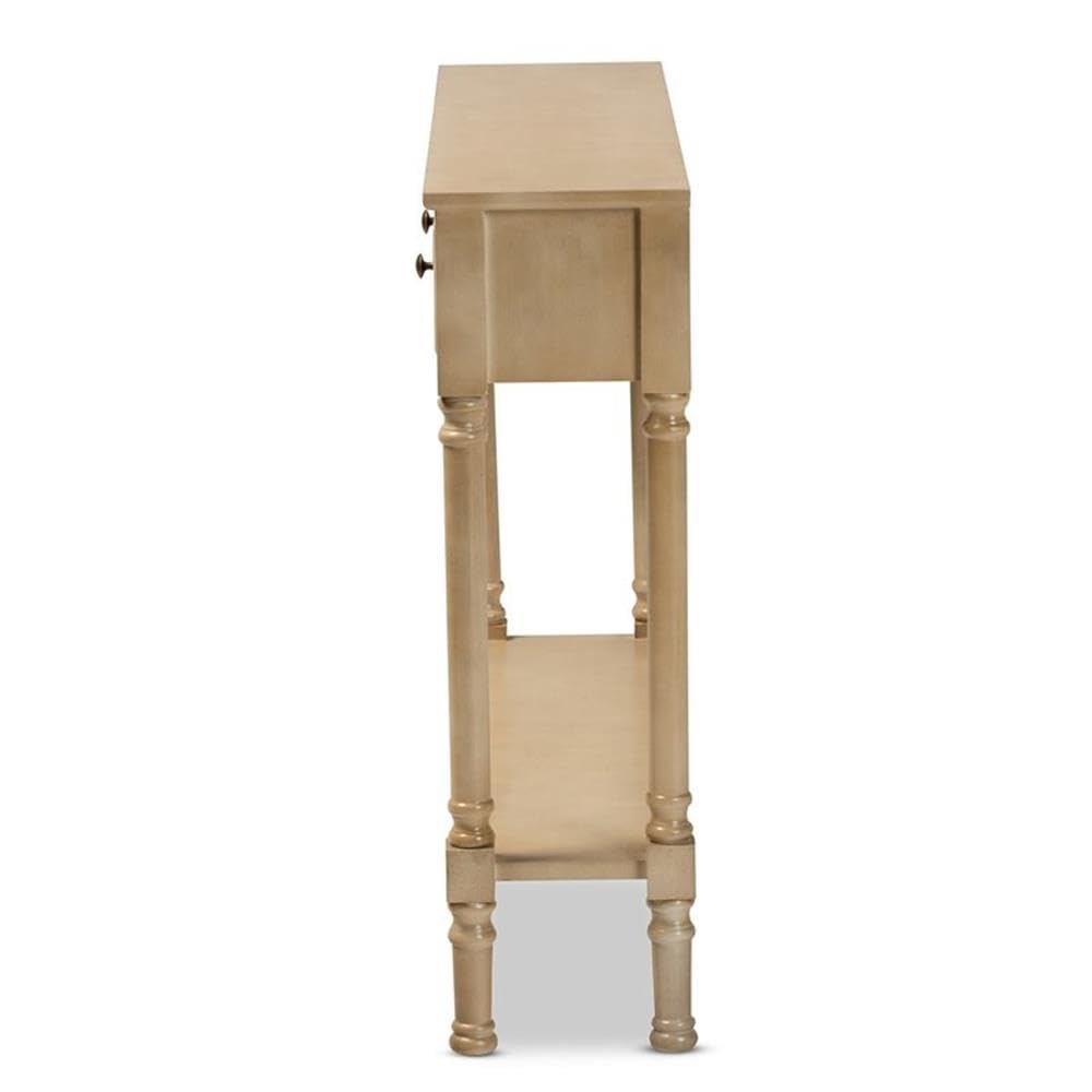 Baxton Studio Calvin Classic and Traditional French Farmhouse Oak Brown Finished Wood 3-Drawer Entryway Console Table