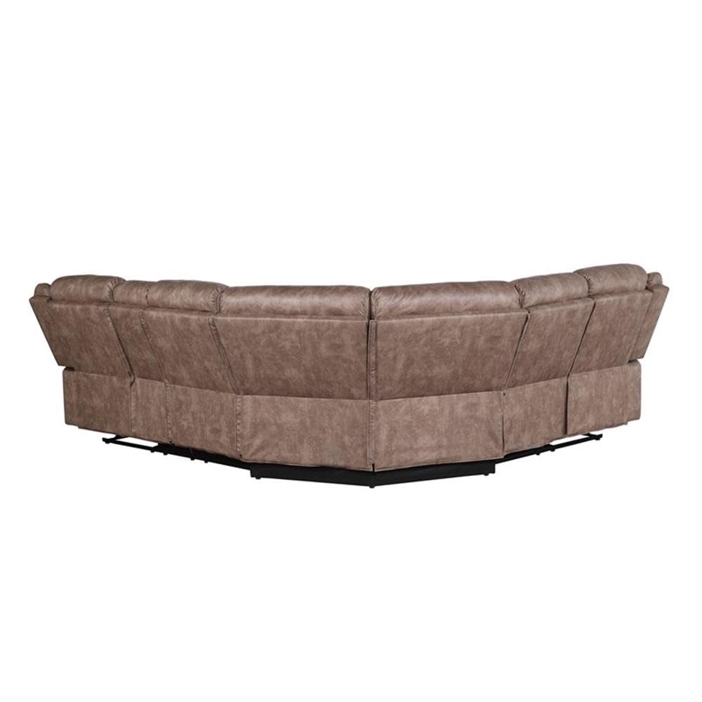 Acme Dollum Sectional Sofa in 2-Tone Chocolate Velvet