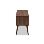 Baxton Studio Alard Mid-Century Modern Walnut Brown Finished 2-Door Wood TV Stand