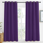 Nicetown Blackout Window Curtain Short, 55W X 86L, Sold Individually, Royal Purple Color, Home Fashion Thermal Insulated Room Darkening Drapery For Bedroom