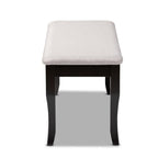 Baxton Studio Cornelie Modern and Contemporary Transitional Grey Fabric Upholstered and Dark Brown Finished Wood Dining Bench