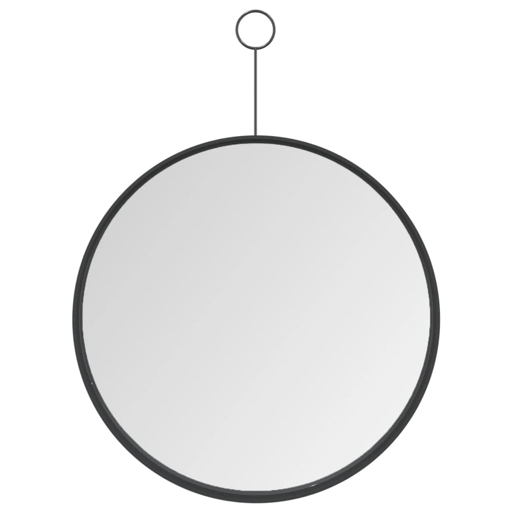 vidaXL Hanging Mirror with Hook Black 11.8"