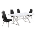 Best Quality Furniture D440/1-Sc310-7 Dining Set, 5 Piece, Black/Silver