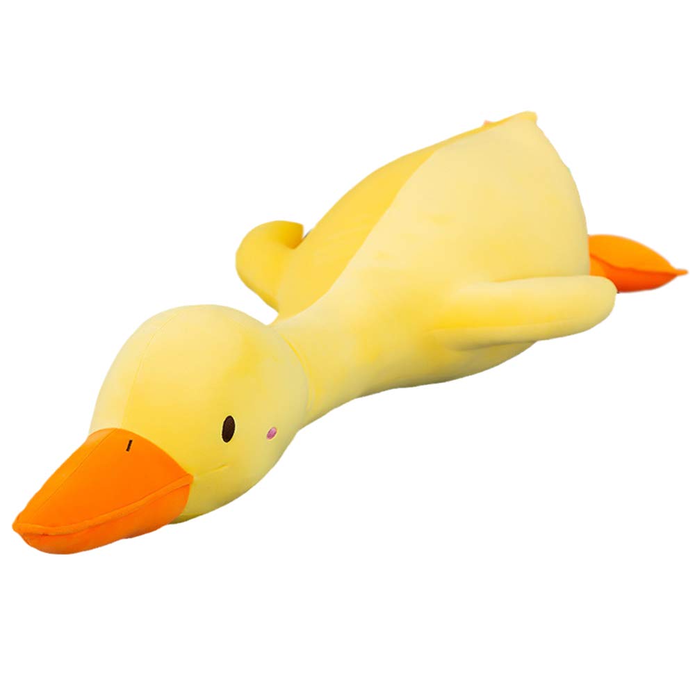 Goose Stuffed Animal Cute Duck Plush Toy Soft Goose Plushie Hugging Pillow Gift For Kids And Friends (Yellow Round Eyes,25.6')