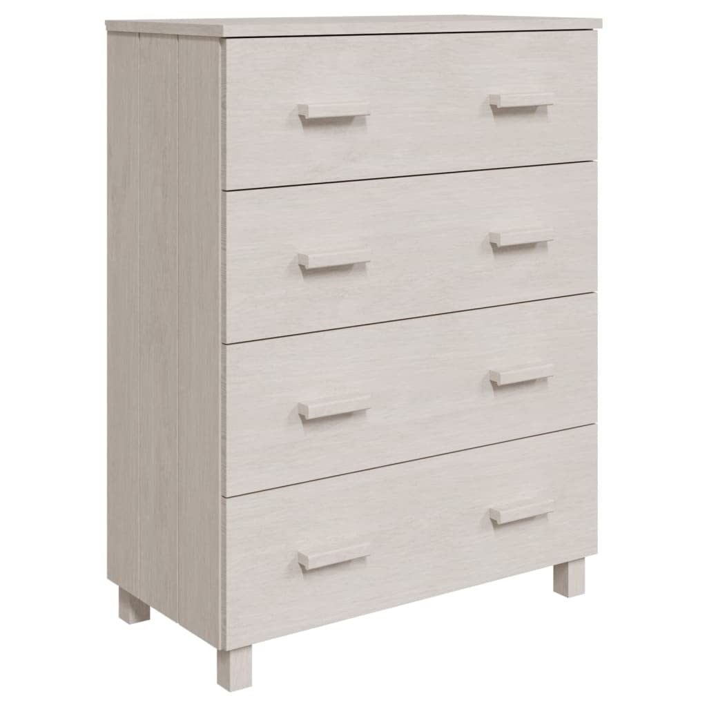 vidaXL HAMAR Sideboard - Solid Wood Pine & MDF - White, 31.1&quot;x15.7&quot;x40.7&quot; - Decorative and Practical Addition to Any Decor, 4 Drawers for Ample Storage