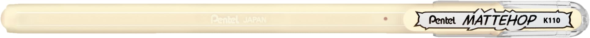 Pentel Mattehop Gel Ink Rollerball Pen With Matte Finish High-Density Ink - Ivory - K110-Vhx