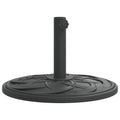 vidaXL Parasol Base Round Black - Fits Ø1.5/1.9" Poles - Heavy Duty Umbrella Stand with Elegant Curves