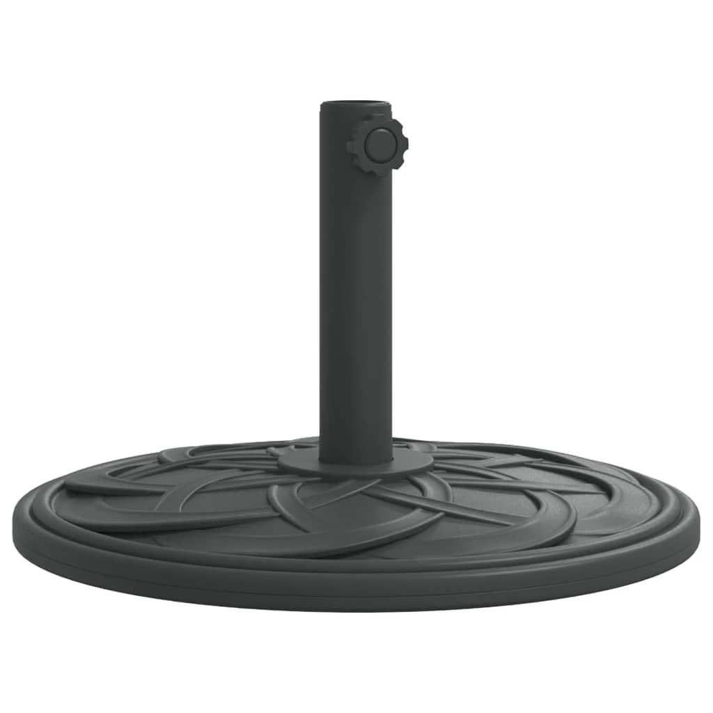 vidaXL Parasol Base Round Black - Fits Ø1.5/1.9" Poles - Heavy Duty Umbrella Stand with Elegant Curves