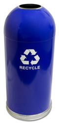 Ergode Dometop Recycling Container - Touchless Disposal, Stainless Steel Bottom Band, Galvanized Liner, Durable & Reliable