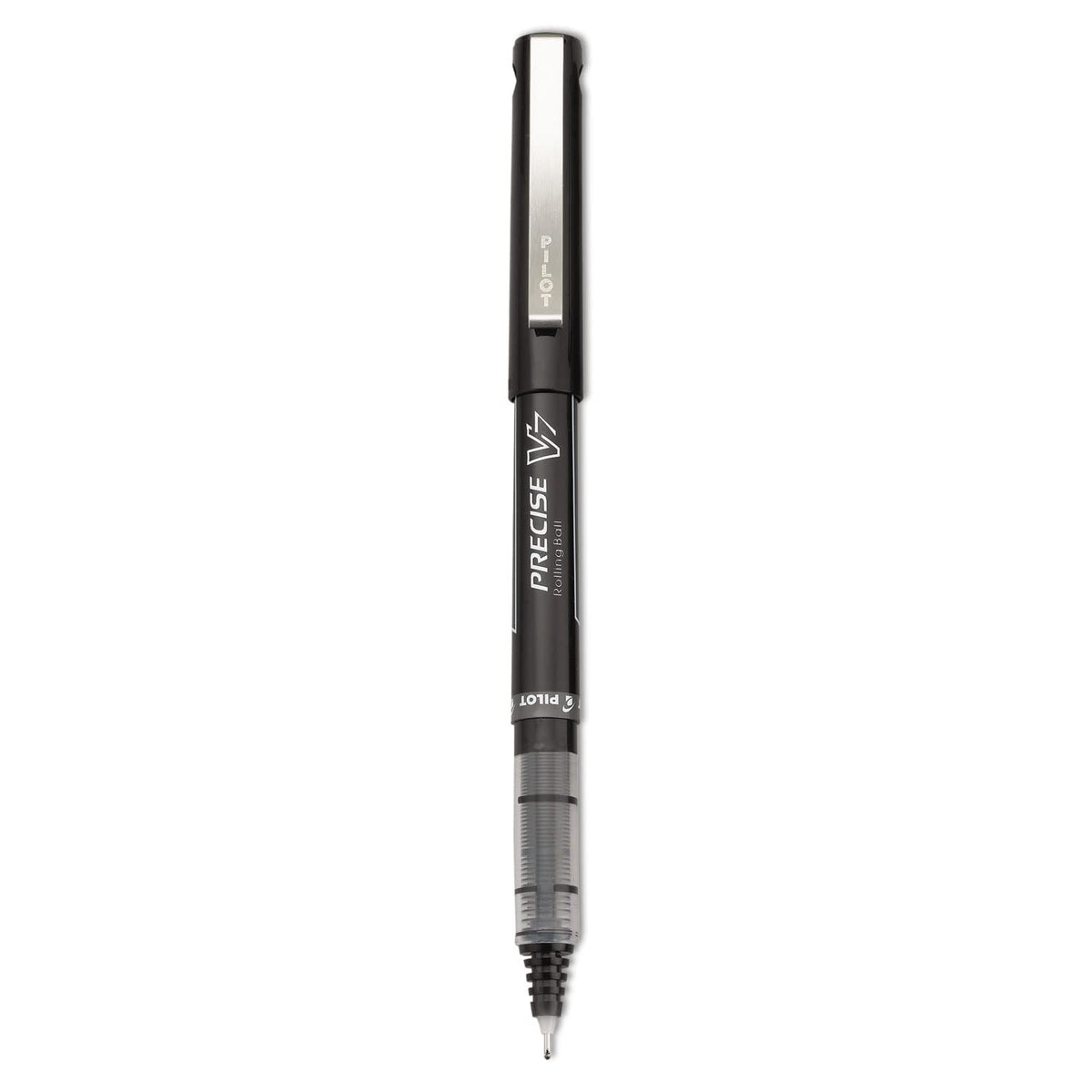Pilot, Precise V7, Capped Liquid Ink Rolling Ball Pens, Fine Point 0.7 Mm, Black, Pack Of 12