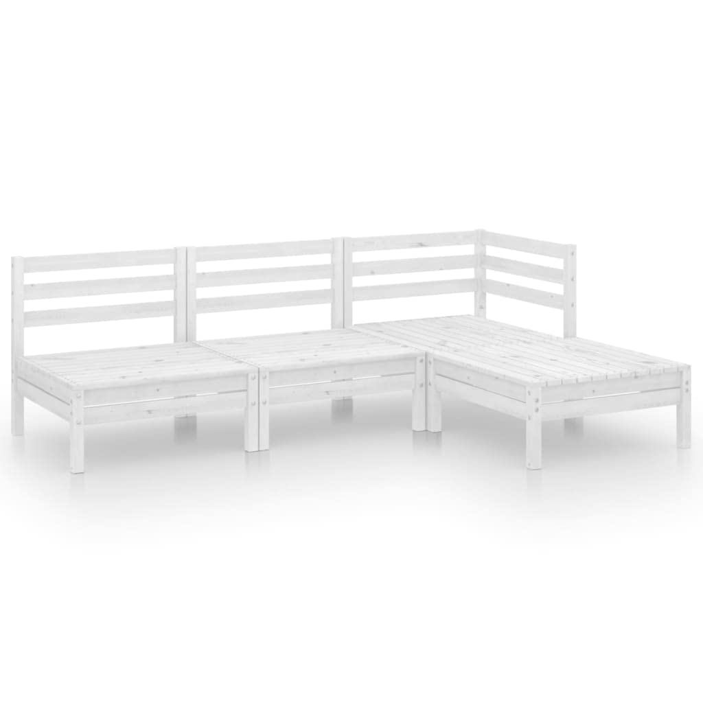 vidaXL 4-Piece Wooden Patio Lounge Set - Solid Pinewood Construction - ic Charm - Outdoor Garden Furniture - Easy Maintenance an