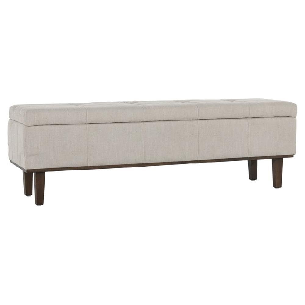 Kosas Home Louise 54&Quot; Polyester Fabric Tufted Storage Bench In Light Beige