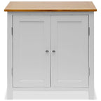vidaXL Solid Oak Wood Cupboard - Contemporary Farmhouse Style, Two-Tone Design with Ample Storage Space, Sturdy and Durable Sideboard