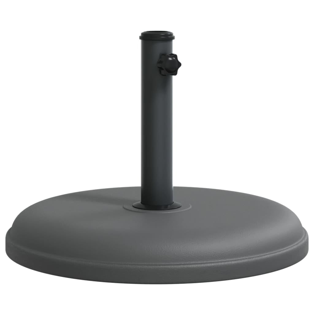 vidaXL Round Parasol Base for 1.3"/1.4"/1.5" Poles - Heavy Duty Dark Gray Umbrella Stand - Plastic and Concrete Base with 3 Pole Adaptors - Ideal for Garden, Patio, Deck