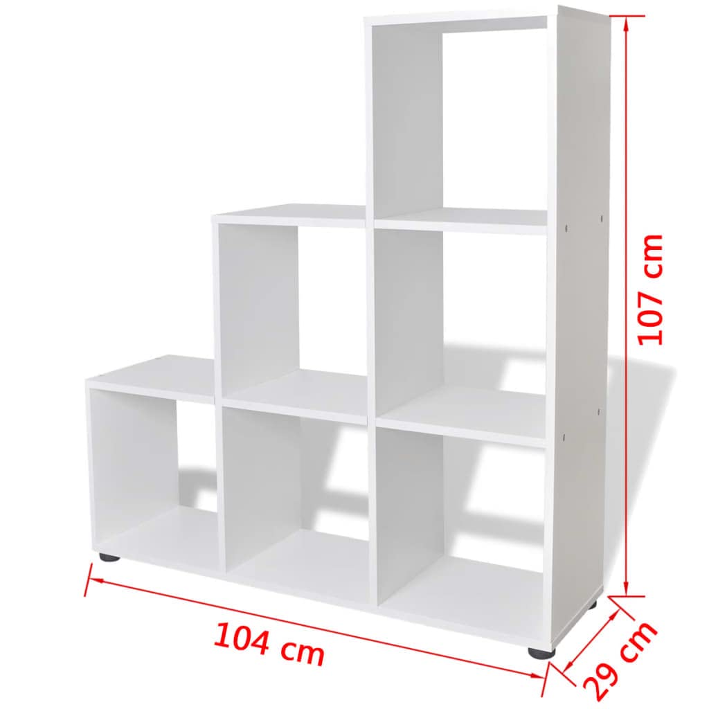 vidaXL Bookcase/Shelf, Storage Unit with Compartment, Book Shelf, Living Room, Indoor Living Room, 107 cm, White