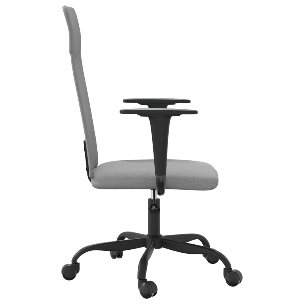 vidaXL Modern Office Chair, Adjustable Height, 360-Degree Swivel Design, Rolling Casters - Light Gray Fabric, Comfort Seating Solution for Your Work Area