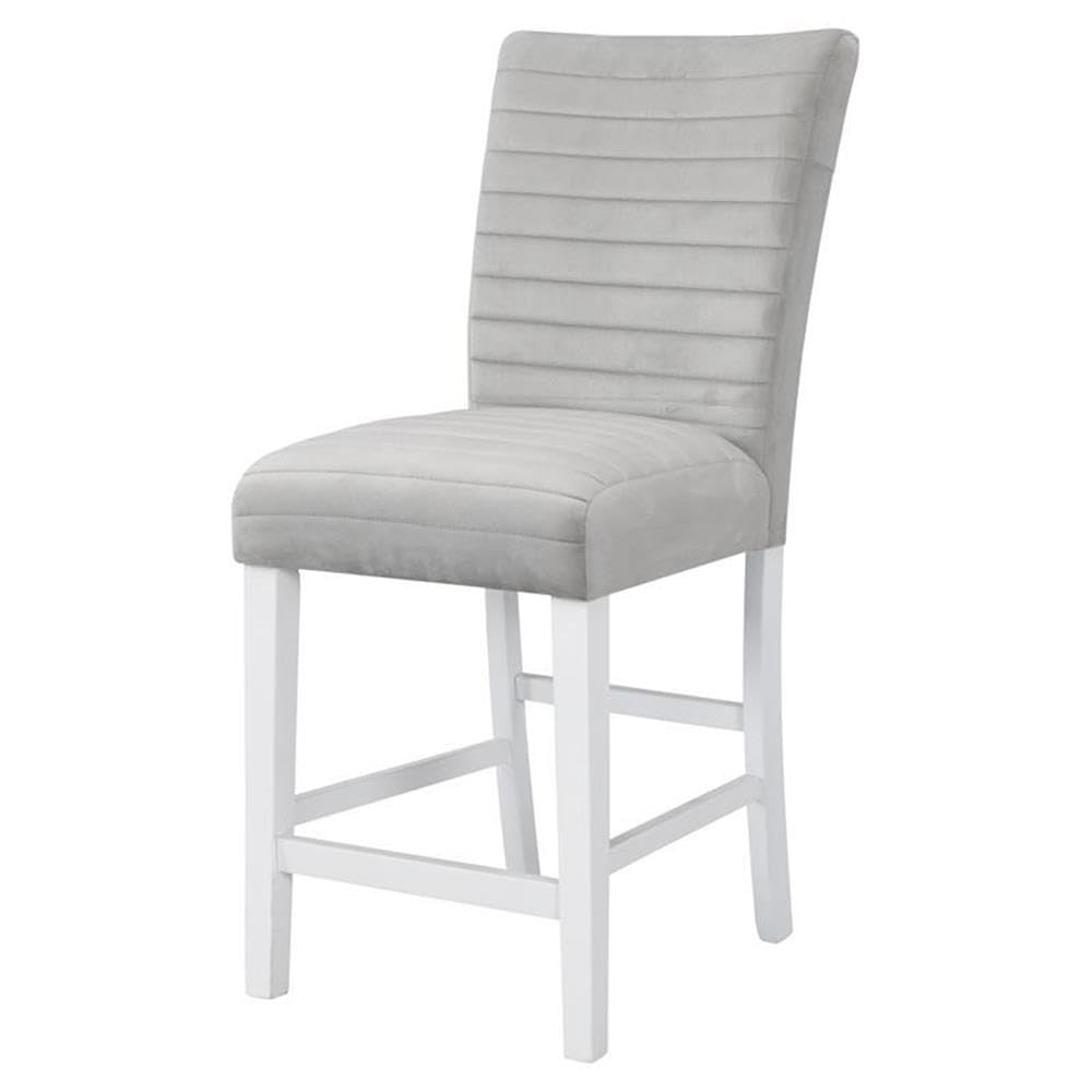 Acme Furniture Set of 2 Counter Height Chair, Gray and White