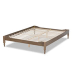 Baxton Studio Colette French Bohemian Weathered Grey Oak Finished Wood Queen Size Platform Bed Frame