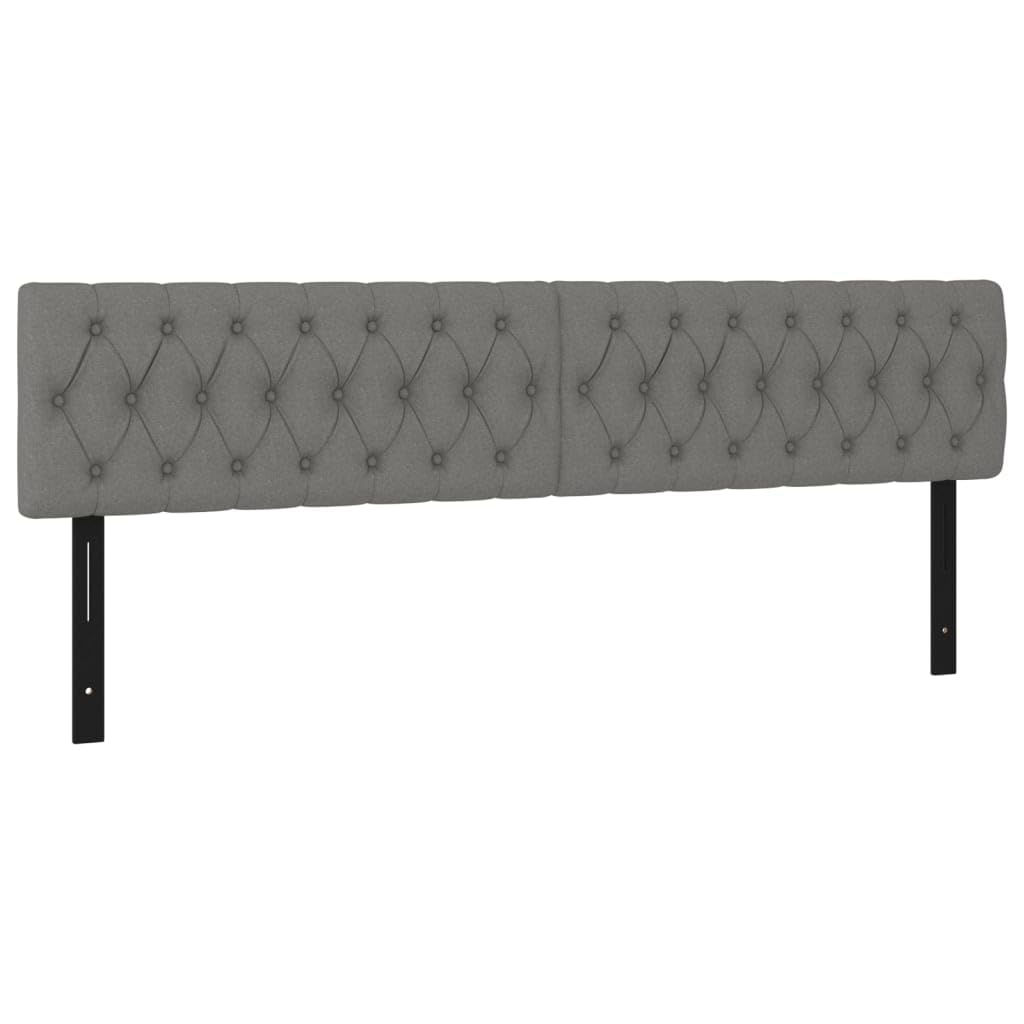 Vidaxl Fabric Headboards In Dark Gray, Set Of 2 - Elegant Design, California Prop 65 Compliant, Durable Dimensions Of 39.4&quot;X2.8&quot;X30.7&quot;/34.6&quot;
