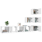 vidaXL TV Stand, Wall Mounted Entertainment Center TV Media Console, Floating TV Stand for Living Room, Modern Style, White Engineered Wood