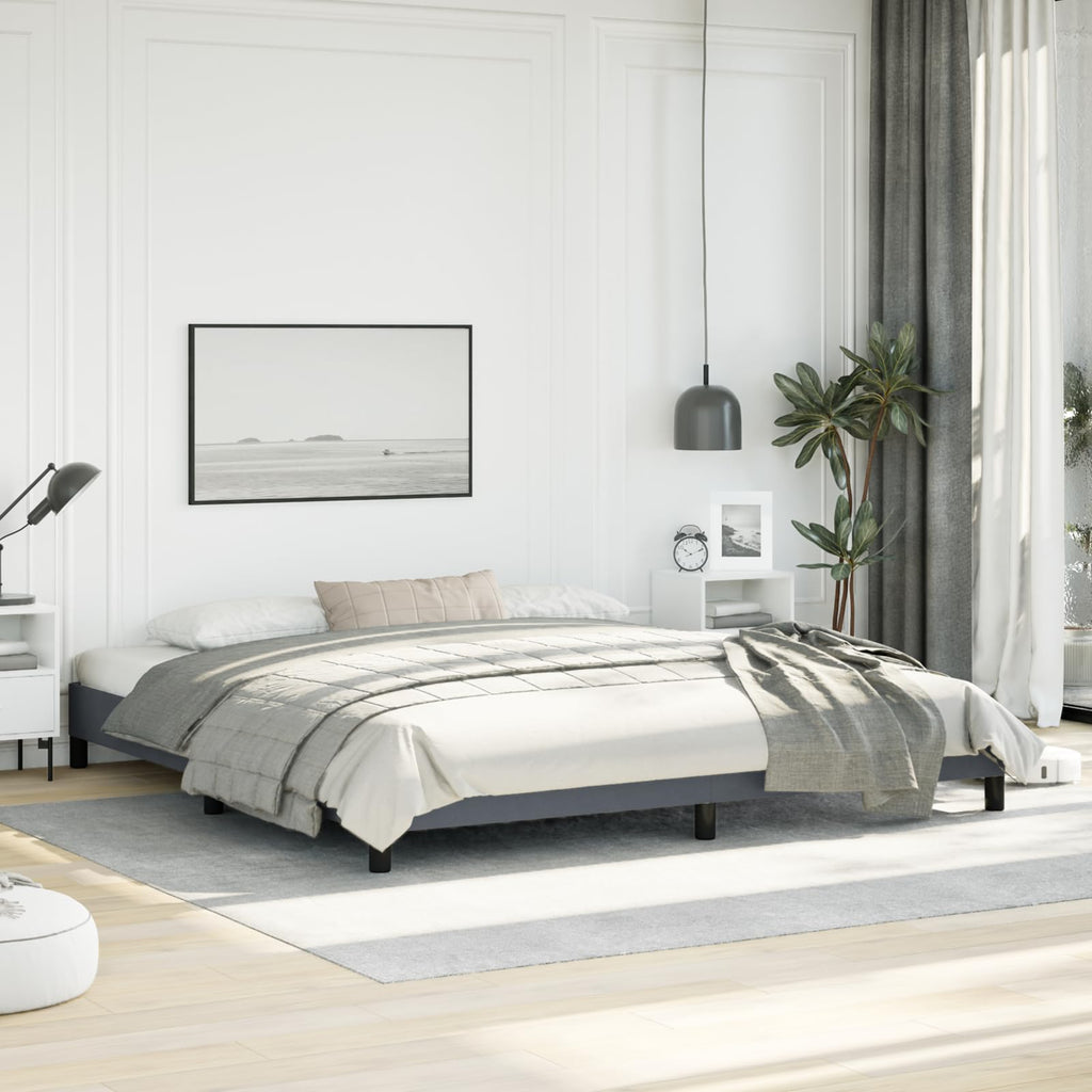 Vidaxl Bed Frame Dark Gray 76''X79.9'' King Velvet