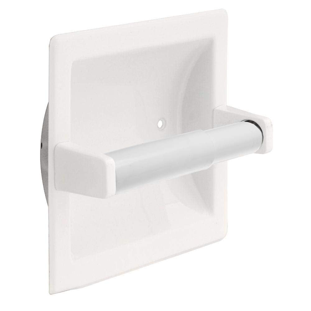 Hilltop Products 2 Pack Toilet Paper Holder - 6-1/4 Spring Loaded Roller, White, Plastic, Model M. ROUND SHOWER HILLTOP PRODUCTS