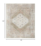 HomeRoots 521733 8 x 10 ft. Sage Oriental Power Loom Distressed Washable Area Rug
