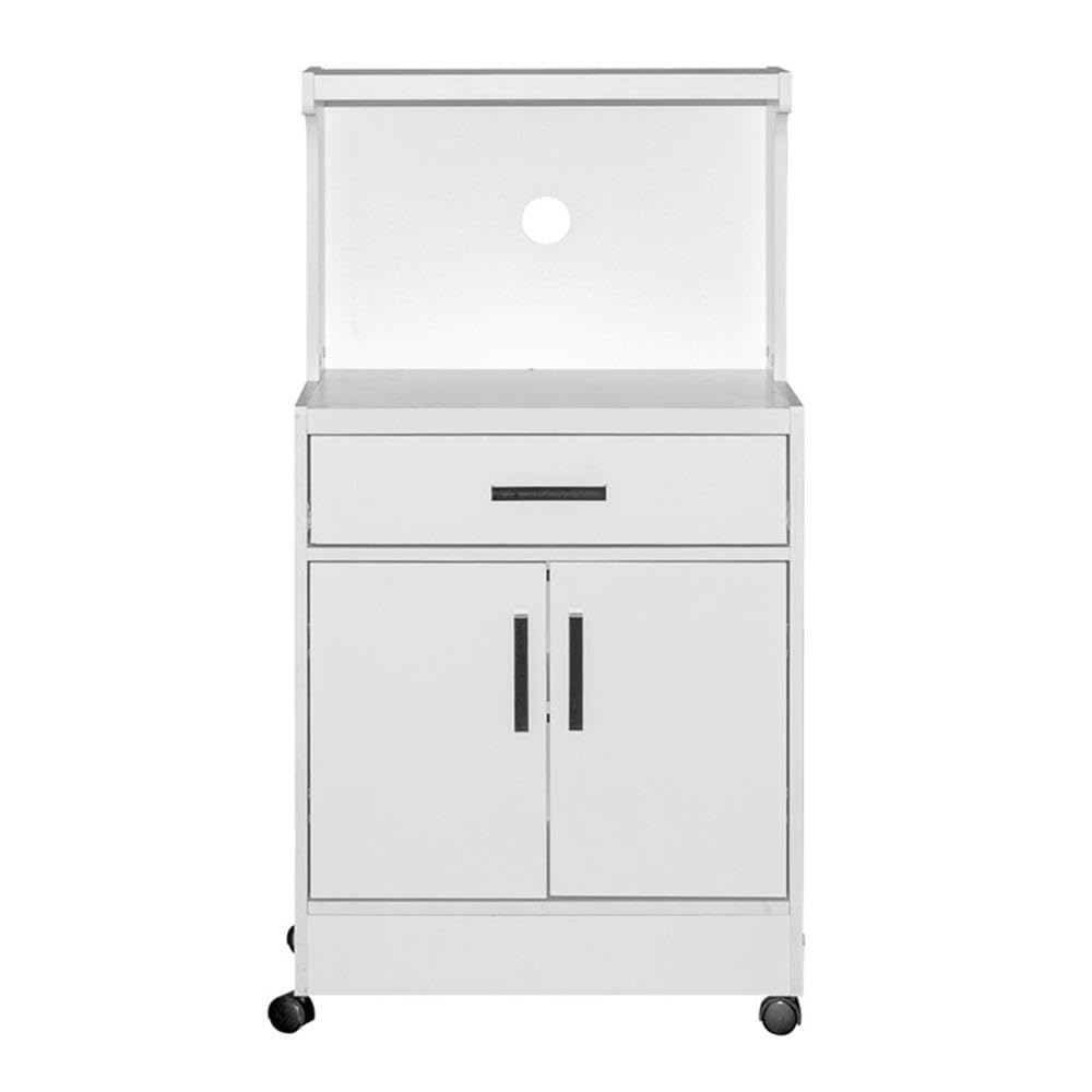 Better Home Products Shelby Kitchen Wooden Microwave Cart in White